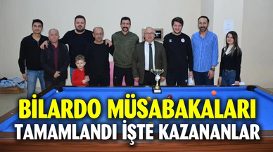 Bilardo müsabakaları tamamlandı
