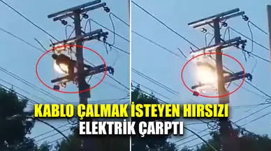 Hırsızlık yaparken elektrik akımına kapıldı