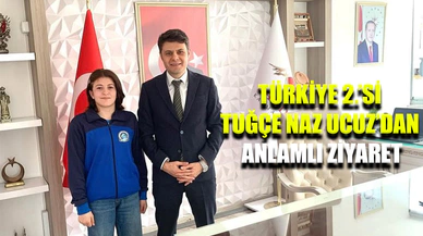 Türkiye 2.’si Tuğçe Naz Ucuz Kaymakam Önder Çengel’i ziyaret etti
