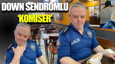 Down sendromlu ‘Komiser’, mahallenin gözdesi oldu