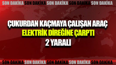 Sandıklı’da otomobil elektrik direğine çarptı