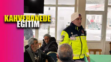 Jandarmadan vatandaşlara kahvehanelerde trafik eğitimi