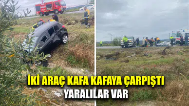 Karşı yönden gelen iki araç kafa kafaya çarpıştı: 4 yaralı