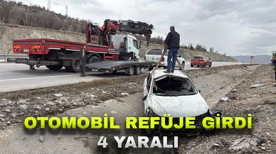 Afyonkarahisar’da refüje giren otomobilde 4 kişi yaralandı