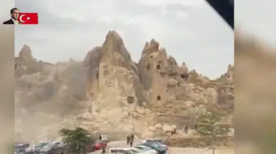 Kapadokya'da peribacası çöktü! Ölü yaralılar var