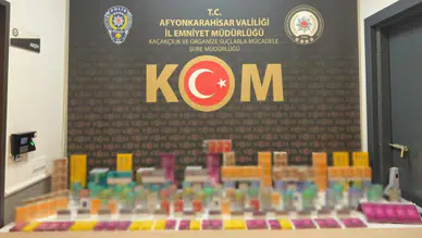 Afyon’da iş yerine ani baskın! İçeriden bakın neler çıktı