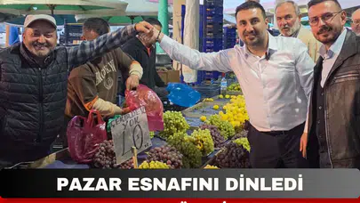 AK Parti Afyon İl Başkanı Dr. Özgür Kavak Pazar esnafını dinledi, AK Çadır'da üyelik yaptı!