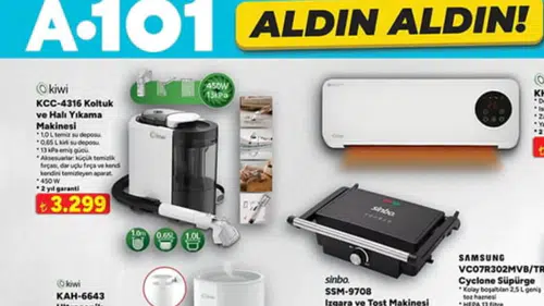 A101 marketlere koltuk ve halı yıkama makinesi geliyor! 5 Kasım 2026 A101 aktüel kataloğu
