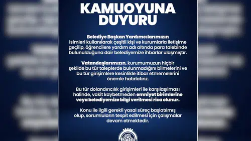 "Öğrencilere yardım" oyunu! Afyonkarahisar Belediyesi dolandırıcılara karşı vatandaşları uyardı!