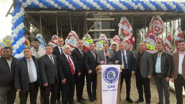 Çay’da ticaret hayatını büyütecek projede ilk adım: 5 katlı tesisin temeli atıldı