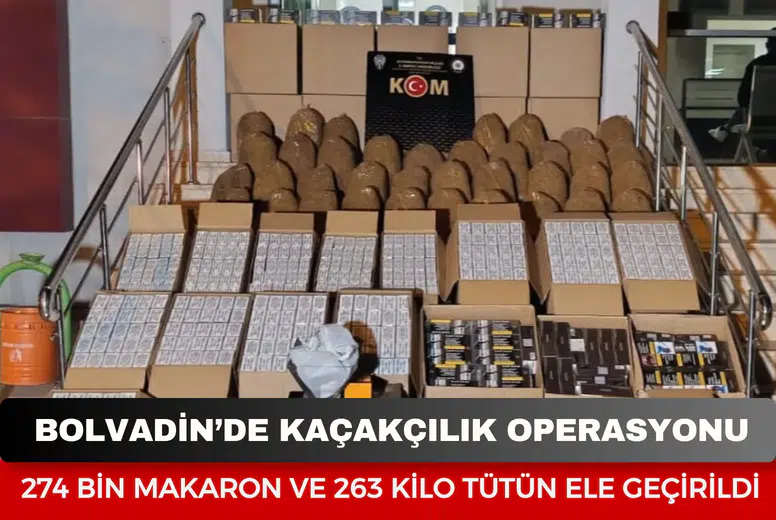 Bolvadin’de kaçakçılık operasyonu: 274 bin makaron ve 263 kilo tütün ele geçirildi