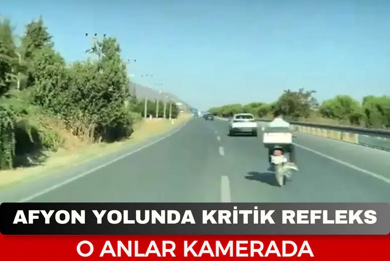 Afyon Karayolunda Yola Aniden Fırladı! Sürücünün Refleksi Kurtardı!