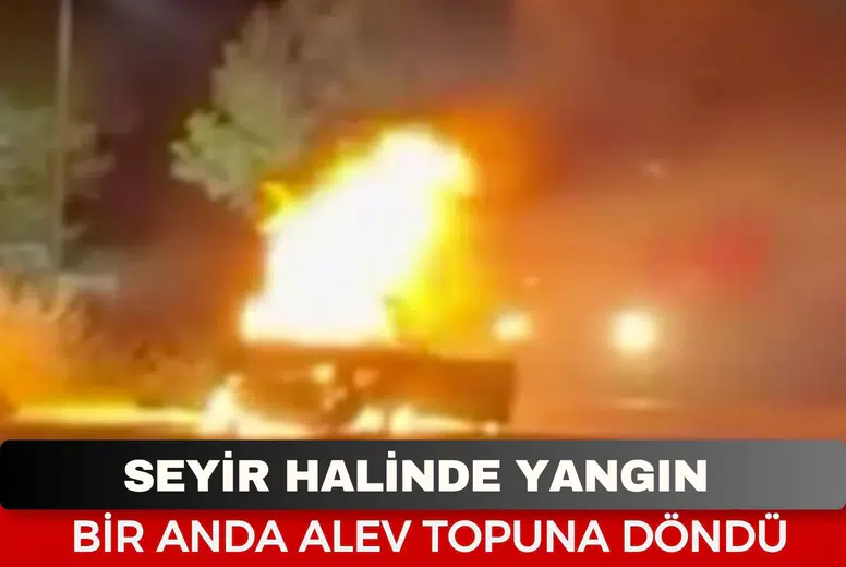 Yolun Ortasında Bir Anda Alev Aldı! Araç Küle Döndü!