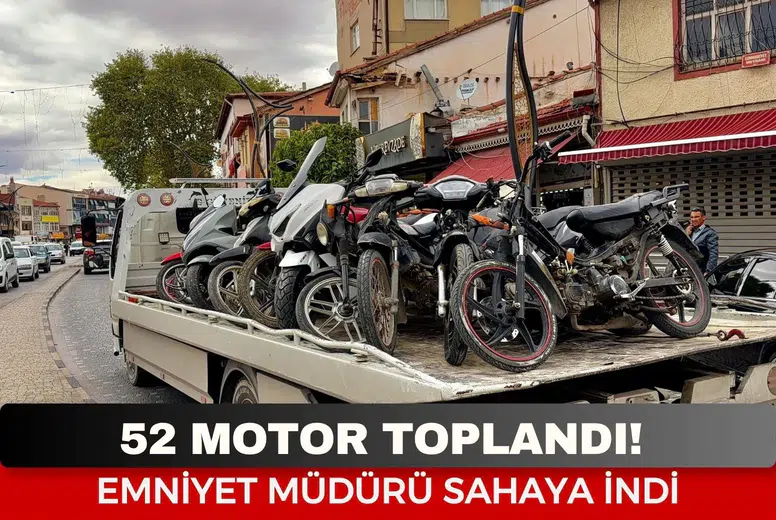 Afyon'da Kural Tanımayan Motosikletlere Darbe! 52 Motor Toplandı!