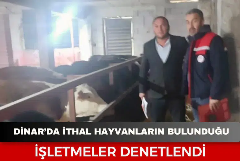 Dinar’da ithal hayvanların bulunduğu işletmeler denetlendi