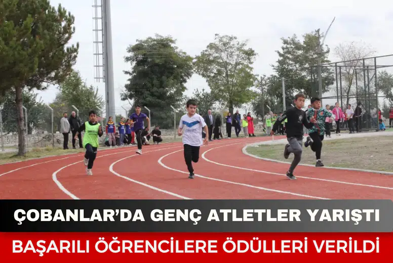 Çobanlar’da genç atletler yarıştı: Başarılı öğrencilere ödülleri verildi
