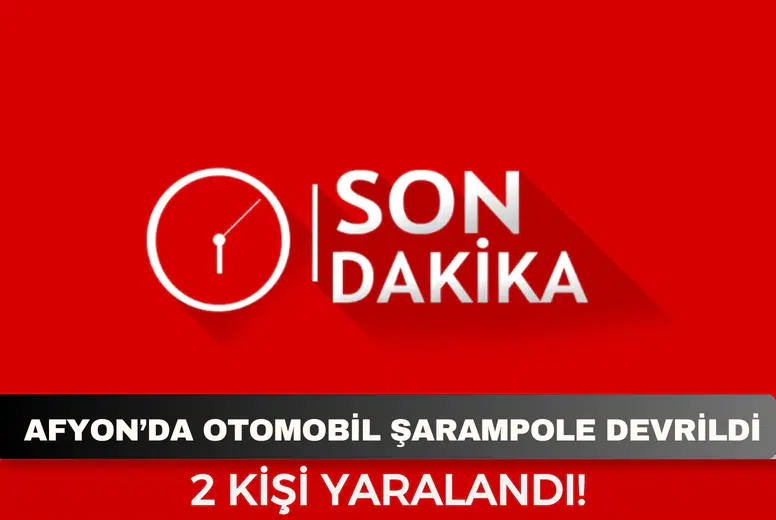 Afyon’da otomobil şarampole devrildi: 2 kişi yaralandı