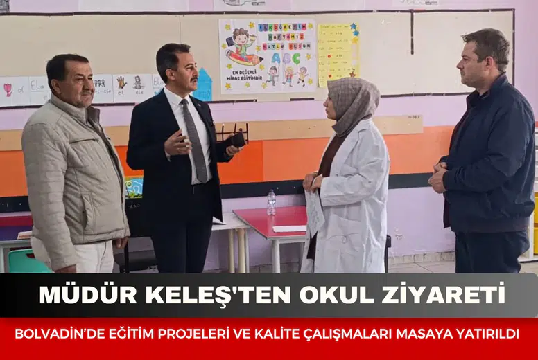 Müdür Keleş'ten okul ziyareti: Bolvadin’de eğitim projeleri ve kalite çalışmaları masaya yatırıldı
