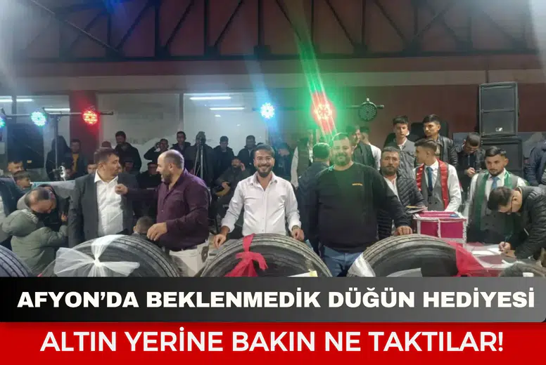 Afyon’da beklenmedik düğün hediyesi: Altın yerine bakın ne taktılar!