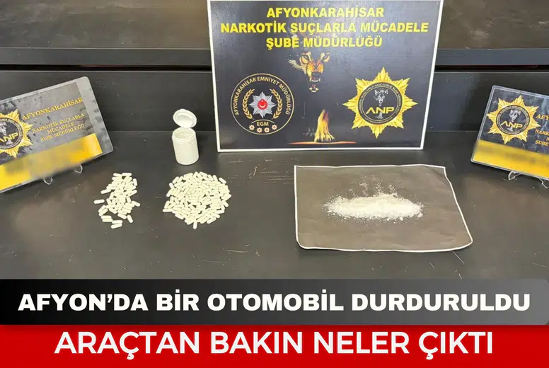 Afyon’da bir otomobil durduruldu: Araçtan bakın neler çıktı
