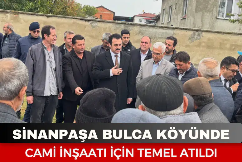 Sinanpaşa Bulca köyünde cami inşaatı için temel atıldı