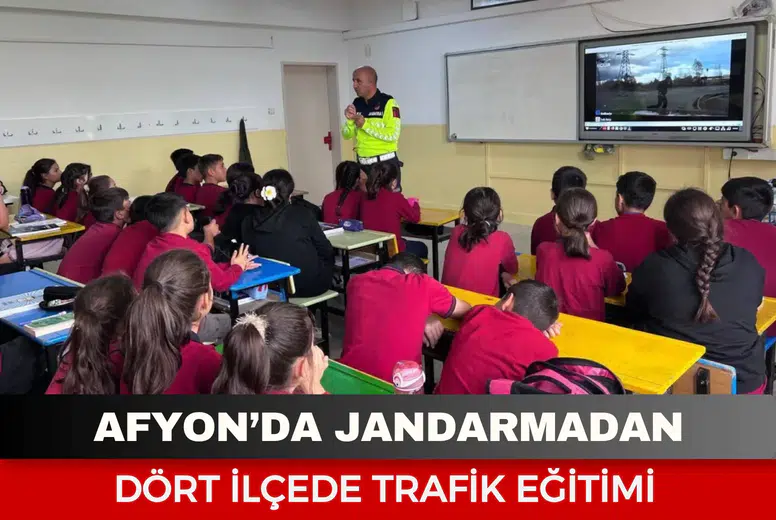 Afyon’da jandarmadan dört ilçede trafik eğitimi